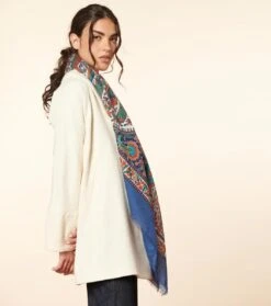 Châle SLAVE Bleu -Mode Vêtements Magasin chale slave bleu