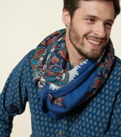 Châle SLAVE Bleu -Mode Vêtements Magasin chale slave bleu.2