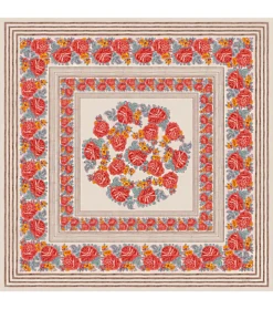 Châle En Coton CHANTAL 135 X 135 Cm Camel & Rose