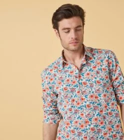 Chemise REGULAR Boutis Brique Turquoise