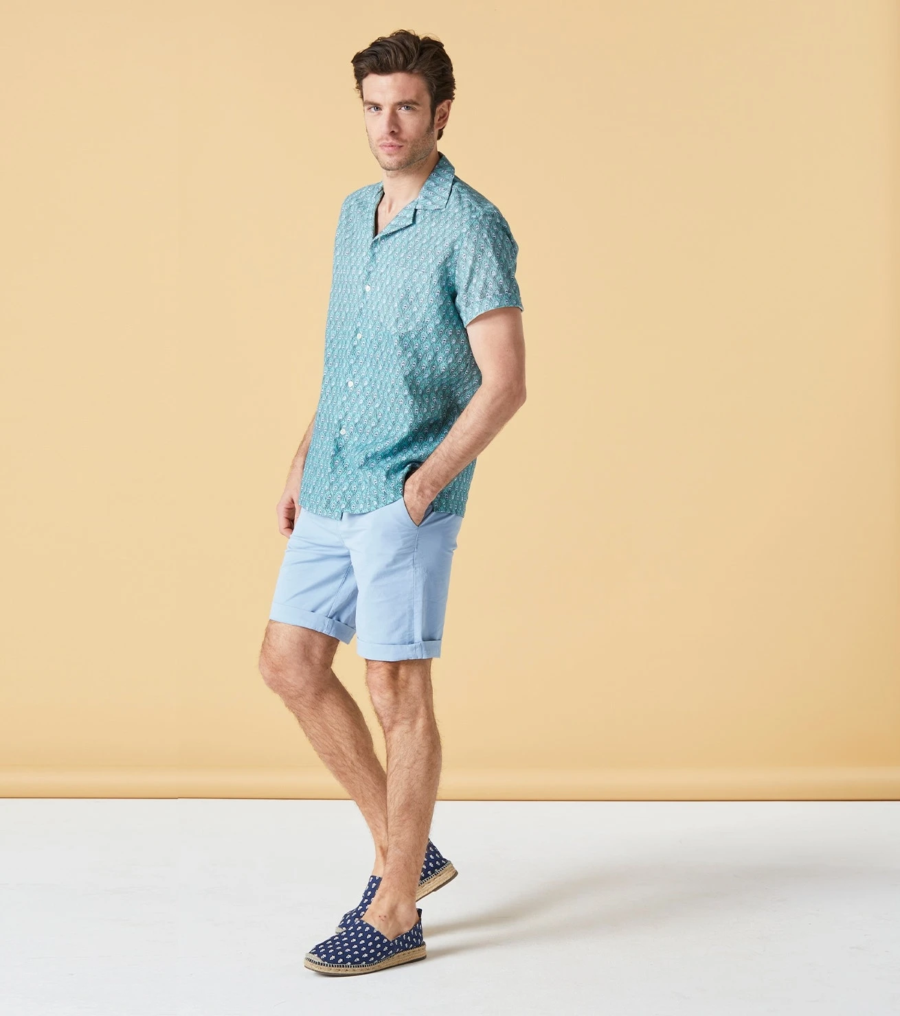 Chemise BODEGA Escalette Aqua 1 Chemise BODEGA Escalette Aqua