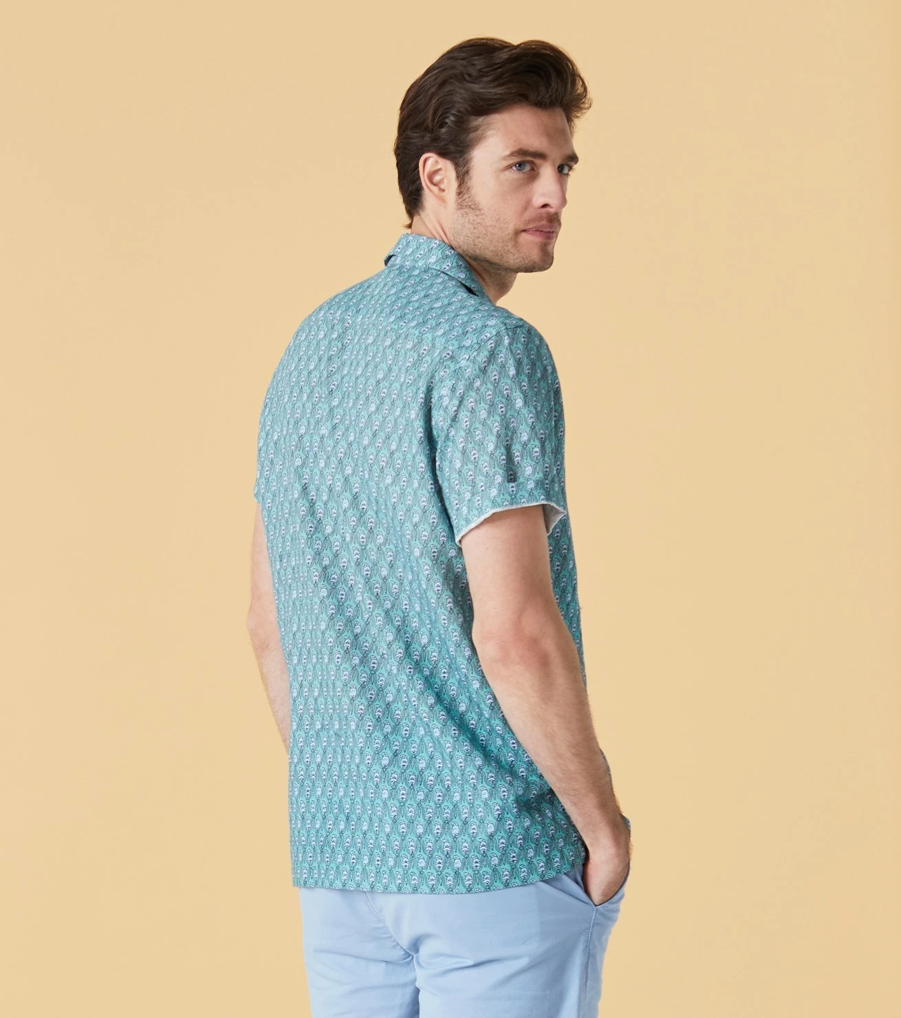 Chemise BODEGA Escalette Aqua 4 Chemise BODEGA Escalette Aqua – Image 4