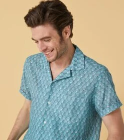 Chemise BODEGA Escalette Aqua 11 Chemise BODEGA Escalette Aqua -Mode Vêtements Magasin chemise escalette acqua.4