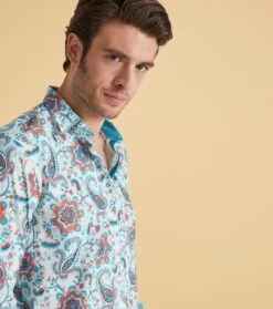 Chemise SLIM Kerala Ciel Corail 8 Chemise SLIM Kerala Ciel Corail -Mode Vêtements Magasin chemise kerala ciel.1