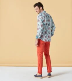 Chemise SLIM Kerala Ciel Corail 7 Chemise SLIM Kerala Ciel Corail -Mode Vêtements Magasin chemise kerala ciel.2jpg