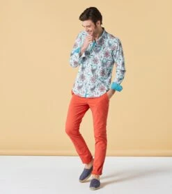 Chemise SLIM Kerala Ciel Corail