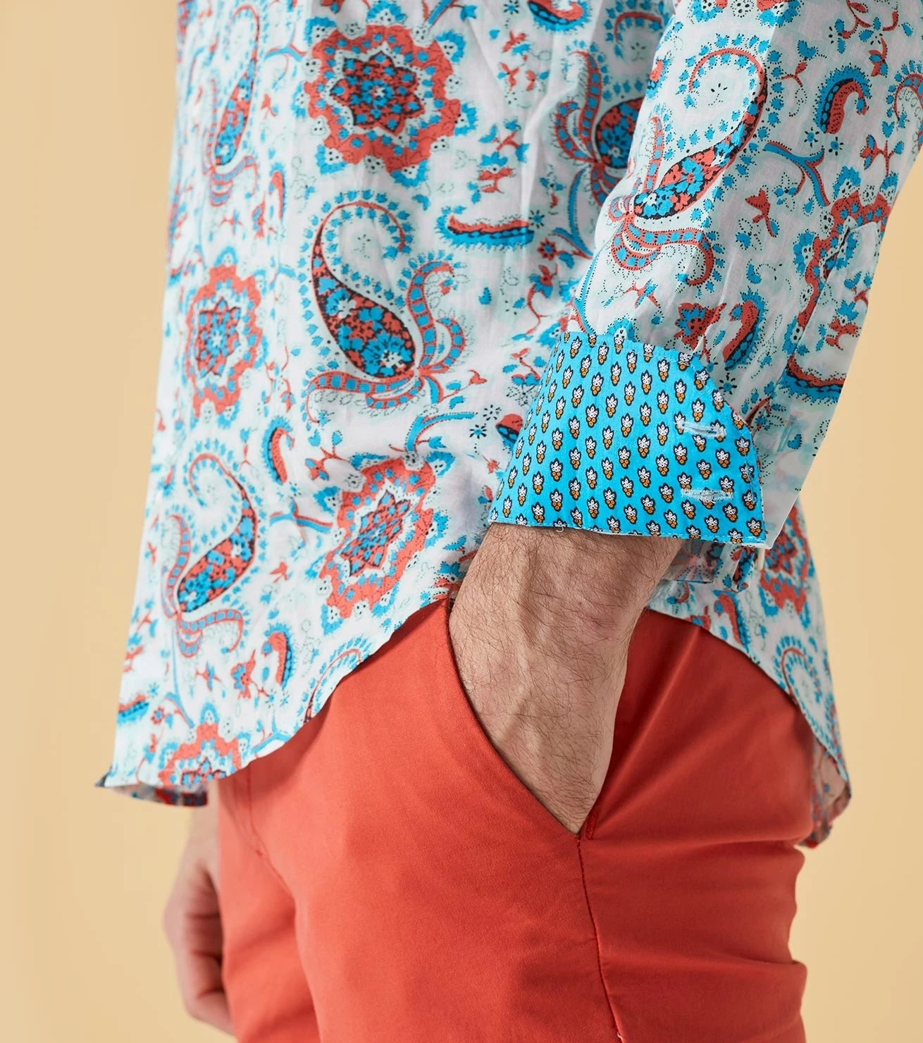 Chemise SLIM Kerala Ciel Corail 2 Chemise SLIM Kerala Ciel Corail – Image 2