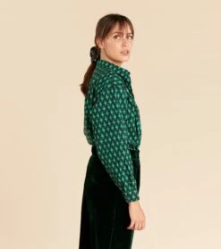 Chemise Large LENA Palmette Vert -Mode Vêtements Magasin chemise lena palmette