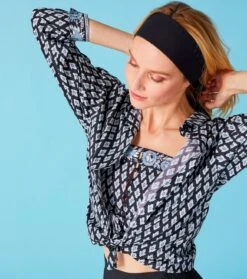 Chemise LENA Palmette Noir Bleu Ciel 7 Chemise LENA Palmette Noir Bleu Ciel -Mode Vêtements Magasin chemise lena palmette noir.1