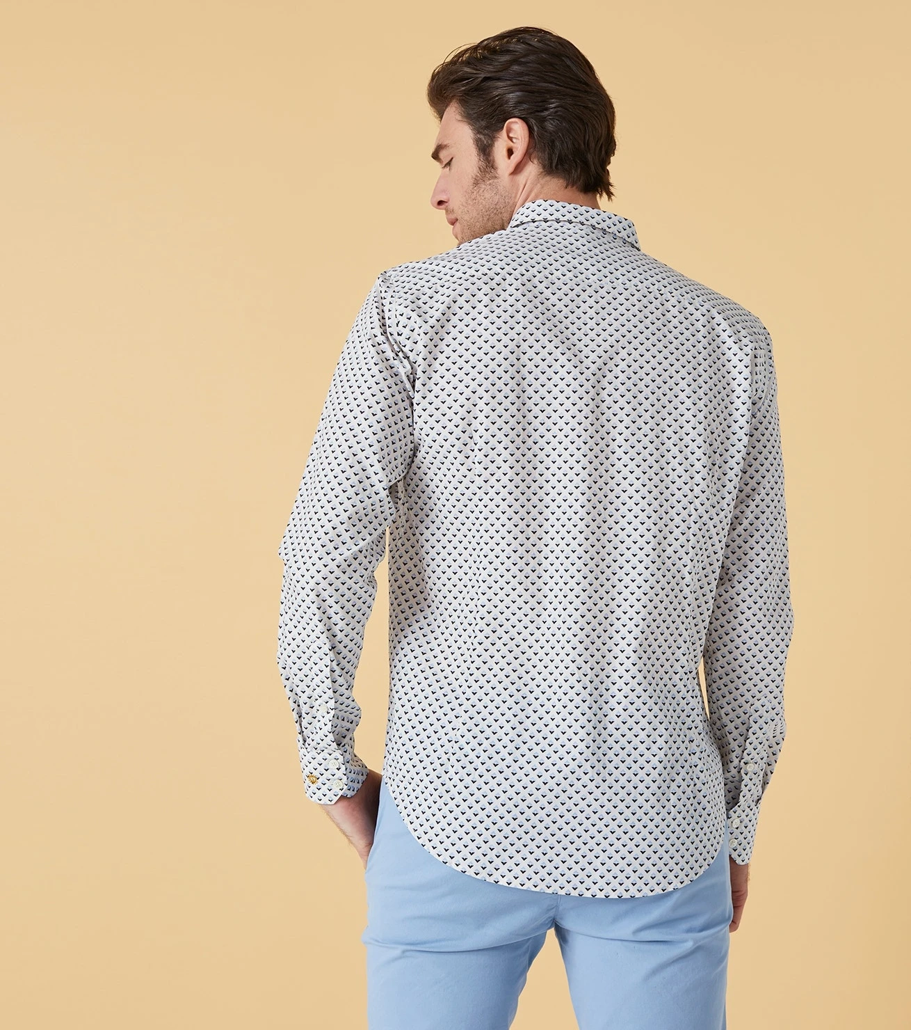 Chemise SLIM Losange Blanc Bleu 1 Chemise SLIM Losange Blanc Bleu