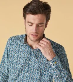 Chemise SLIM Mini Florentine Bleu -Mode Vêtements Magasin chemise mini florentine