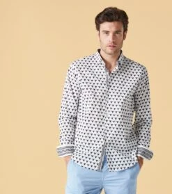 Chemise SLIM Mini Taureau Blanc 9 Chemise SLIM Mini Taureau Blanc -Mode Vêtements Magasin chemise mini taureau.3