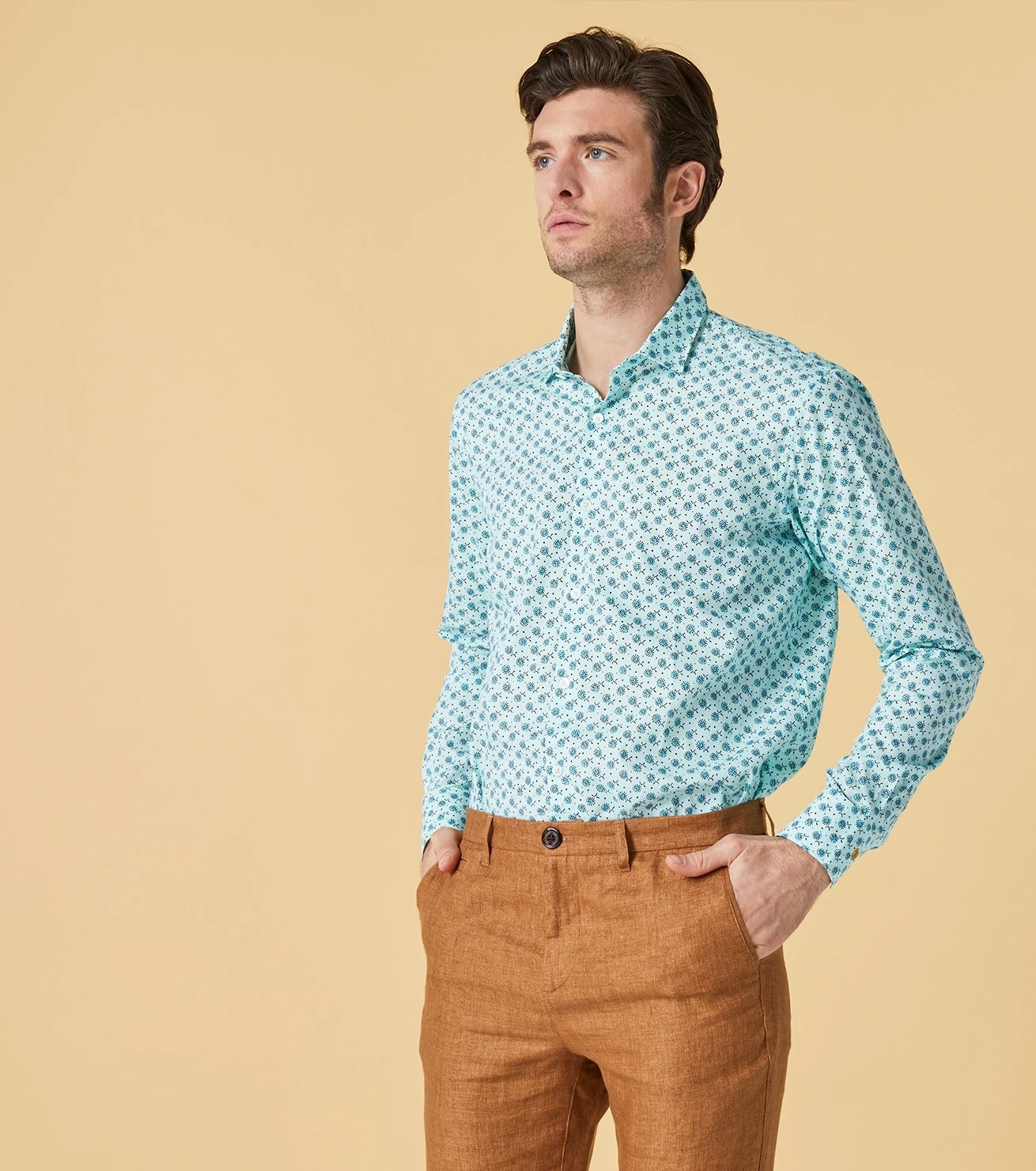 Chemise SLIM Murmure Aqua 1 Chemise SLIM Murmure Aqua