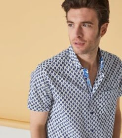 Chemise PAGNOL Mireo Blanc Marine -Mode Vêtements Magasin chemise pagnol.1