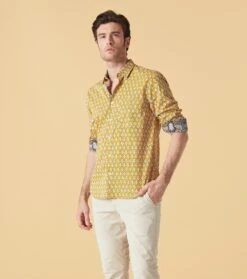 Chemise REGULAR Palmette Curry 7 Chemise REGULAR Palmette Curry -Mode Vêtements Magasin chemise palmette curry