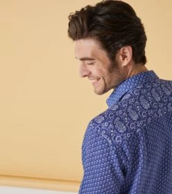 Chemise RAIMU Petit Paisley Bleu Denim -Mode Vêtements Magasin chemise raimu petit paisley