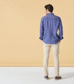 Chemise RAIMU Petit Paisley Bleu Denim -Mode Vêtements Magasin chemise raimu petit paisley.2