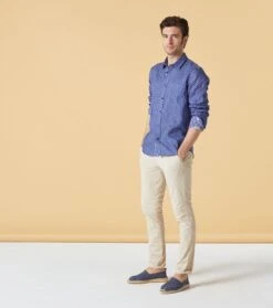 Chemise RAIMU Petit Paisley Bleu Denim -Mode Vêtements Magasin chemise raimu petit paisley.3