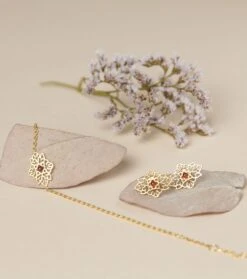 Bracelet Merveilleuse Ajourée Grenat 5 Bracelet Merveilleuse Ajourée Grenat -Mode Vêtements Magasin collier