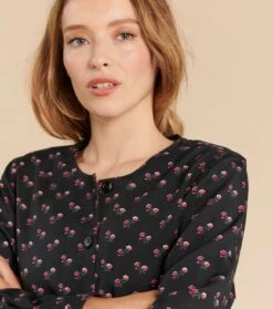 Combinaison Pantalon CARMEN Pâquerette Noir Et Fuchsia