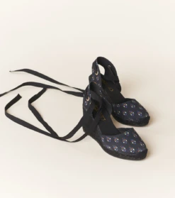 Espadrilles Compensées LALOUN Gouttes Noir