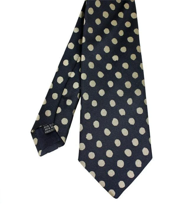 Cravate Soie "Gipsy" Pois Beiges 1 Cravate Soie "Gipsy" Pois Beiges