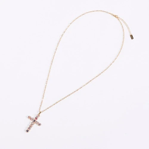 Collier Croix Multicolore 2 Collier Croix Multicolore – Image 2