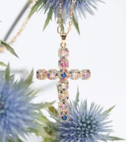 Collier Croix Multicolore