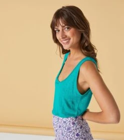 Débardeur JOSEPHA Lin Menthe 8 Débardeur JOSEPHA Lin Menthe -Mode Vêtements Magasin d bardeur josepha vert menthe