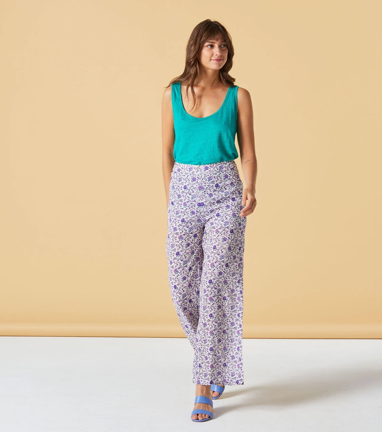 Débardeur JOSEPHA Lin Menthe 1 Débardeur JOSEPHA Lin Menthe