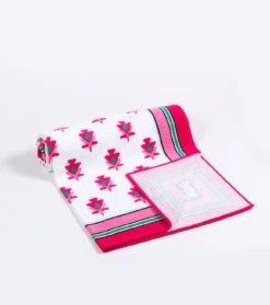 Drap De Bain Petit Sapin Menthe Framboise