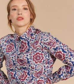 Chemise ELINA Kerala Marine Et Bordeaux