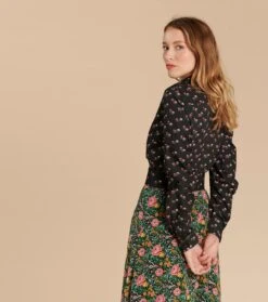 Chemise ELINA Pâquerette Noir Et Fuchsia -Mode Vêtements Magasin elina paquerette.3