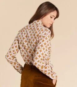 Chemise ELINA Plumette écru Et Bordeaux