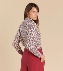 Chemise ELINA Pondichéry écru -Mode Vêtements Magasin elina pondichery.1