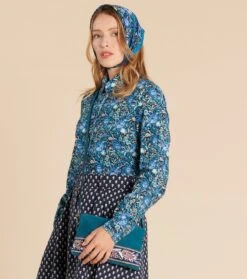 Chemise ELINA Roseraie Bleu -Mode Vêtements Magasin elina roseraie bleu