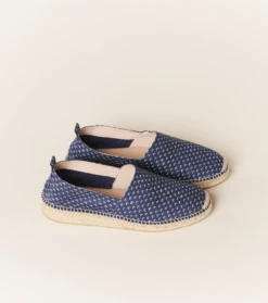 Espadrilles Homme Corde Et Lin PRADO Indigo -Mode Vêtements Magasin espadrille prado bleu.2