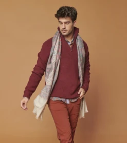 Étole VENTOUX Jacquard Gris 70 X 200 Cm -Mode Vêtements Magasin etole ventoux 1