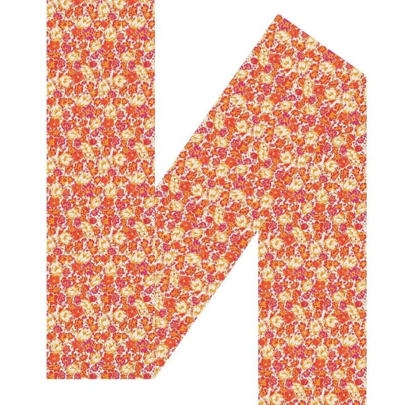 Étole JARDIN FLEURI Orange 1 Étole JARDIN FLEURI Orange