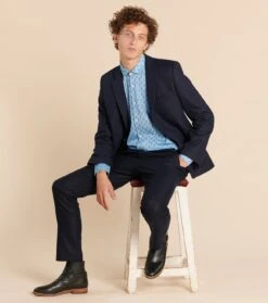 Chemise SLIM Fleurette Rayé Bleu Ciel -Mode Vêtements Magasin fleurette ray s