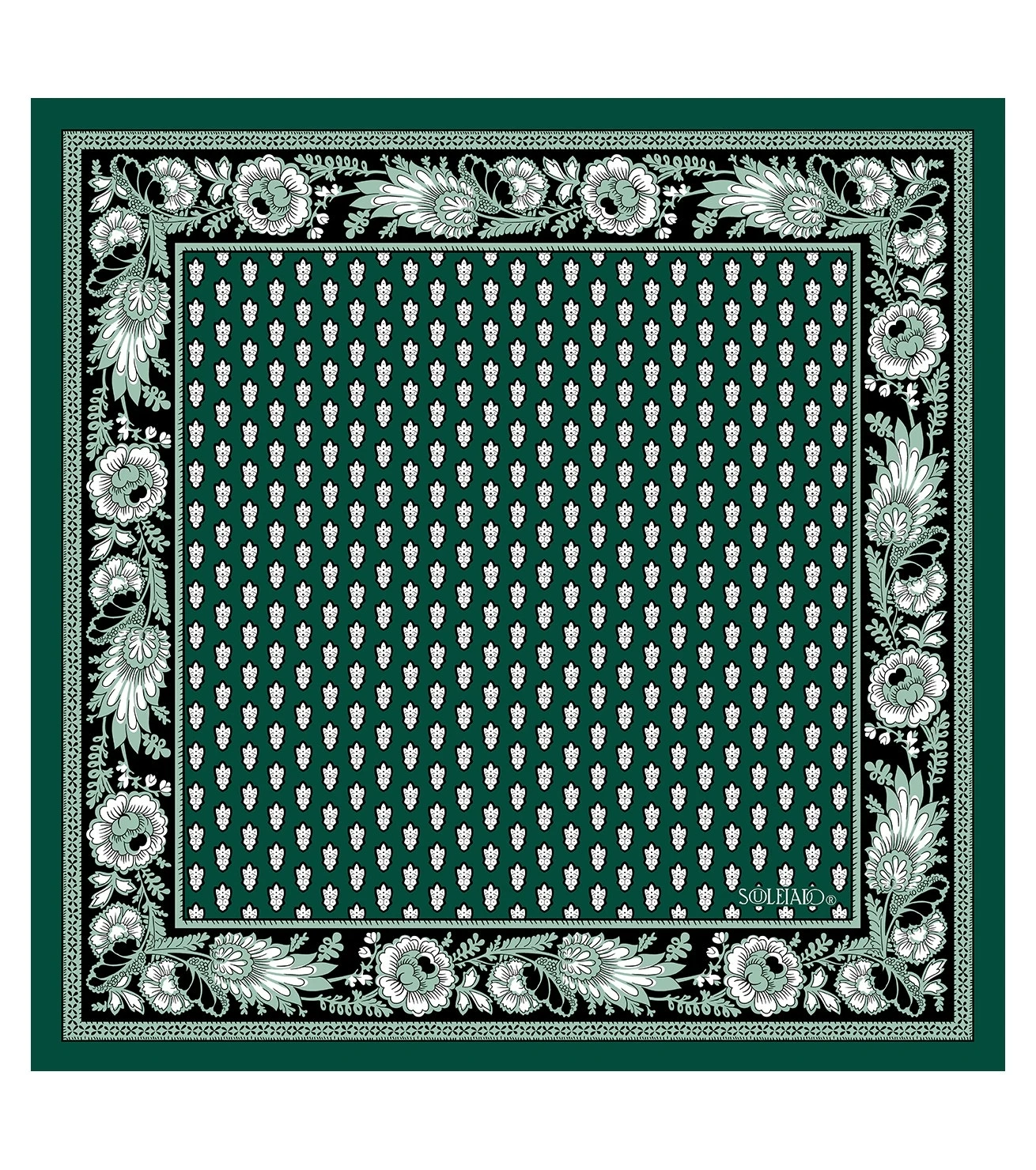 Pochette Gavroche En Twill De Soie LA MOUCHE Vert Cyprès 45 X 45 Cm 1 Pochette Gavroche En Twill De Soie LA MOUCHE Vert Cyprès 45 X 45 Cm