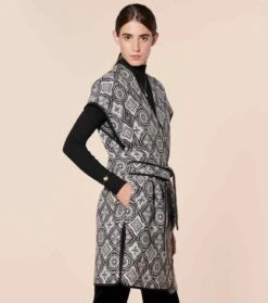 Gilet GIOVANNA Mosaïque Grand Nacre Noir -Mode Vêtements Magasin gilet giovana.5jpg