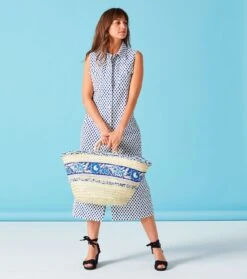 Grand Panier MOUCHE Blanc Bleu