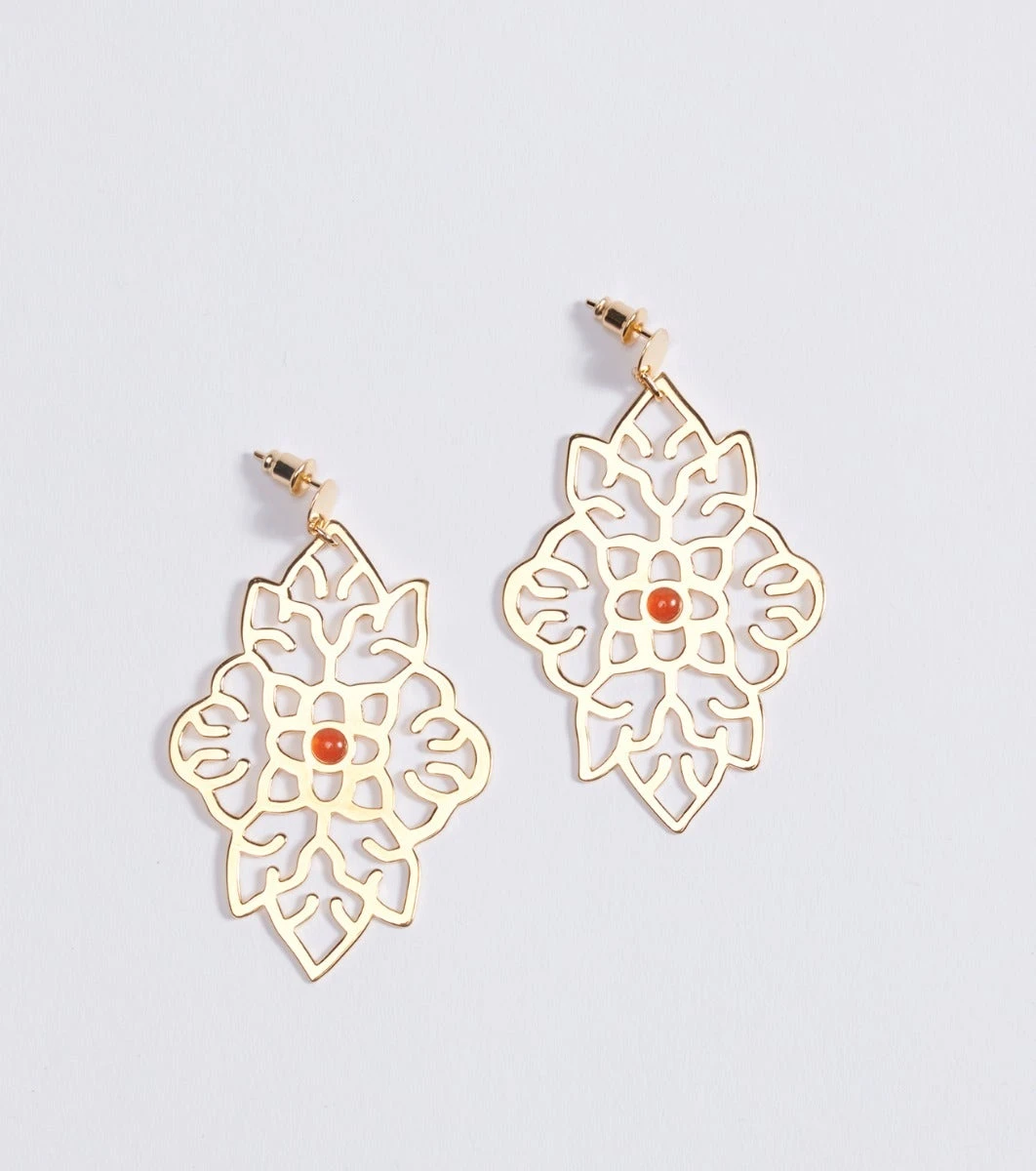 Boucles D'oreilles Grande Merveilleuse Ajourée 2 Boucles D'oreilles Grande Merveilleuse Ajourée – Image 2