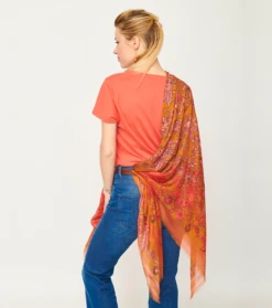 Châle En Modal HÉRON Ocre 140 X 140 Cm -Mode Vêtements Magasin heron ocre140.140.1