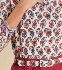 Ceinture Fine IRIS Velours Pondichéry écru -Mode Vêtements Magasin iris pondichery.1 1