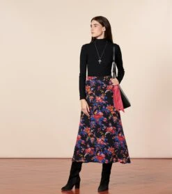 Jupe AIMEE Les Jardins De Saint Rémy Noir Bleu -Mode Vêtements Magasin jupe aim e