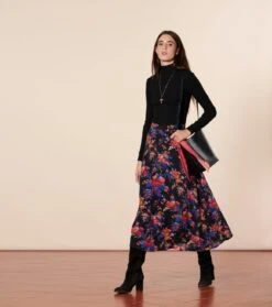 Jupe AIMEE Les Jardins De Saint Rémy Noir Bleu