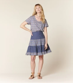 Jupe AIX Lin Prado/Sormiou Indigo -Mode Vêtements Magasin jupe aix prado.3