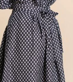 Jupe ALIETTE Petit Sapin Jacquard Bleu Et Blanc -Mode Vêtements Magasin jupe aliette.2 1